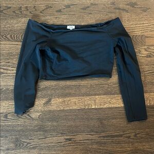 Black Off the Shoulder Going Out Tee